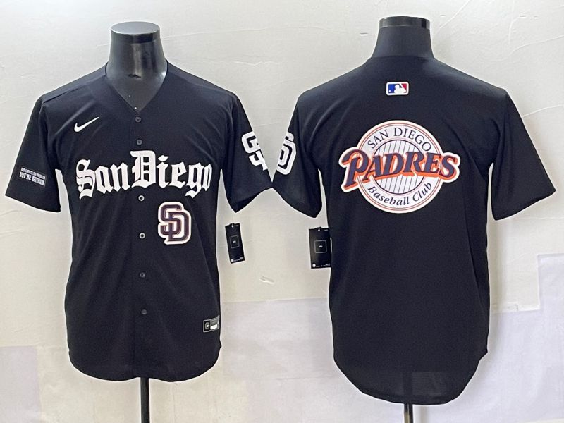 Men 2025 San Diego Padres Blank Black Five generations Joint Name Nike MLB Jersey style 31